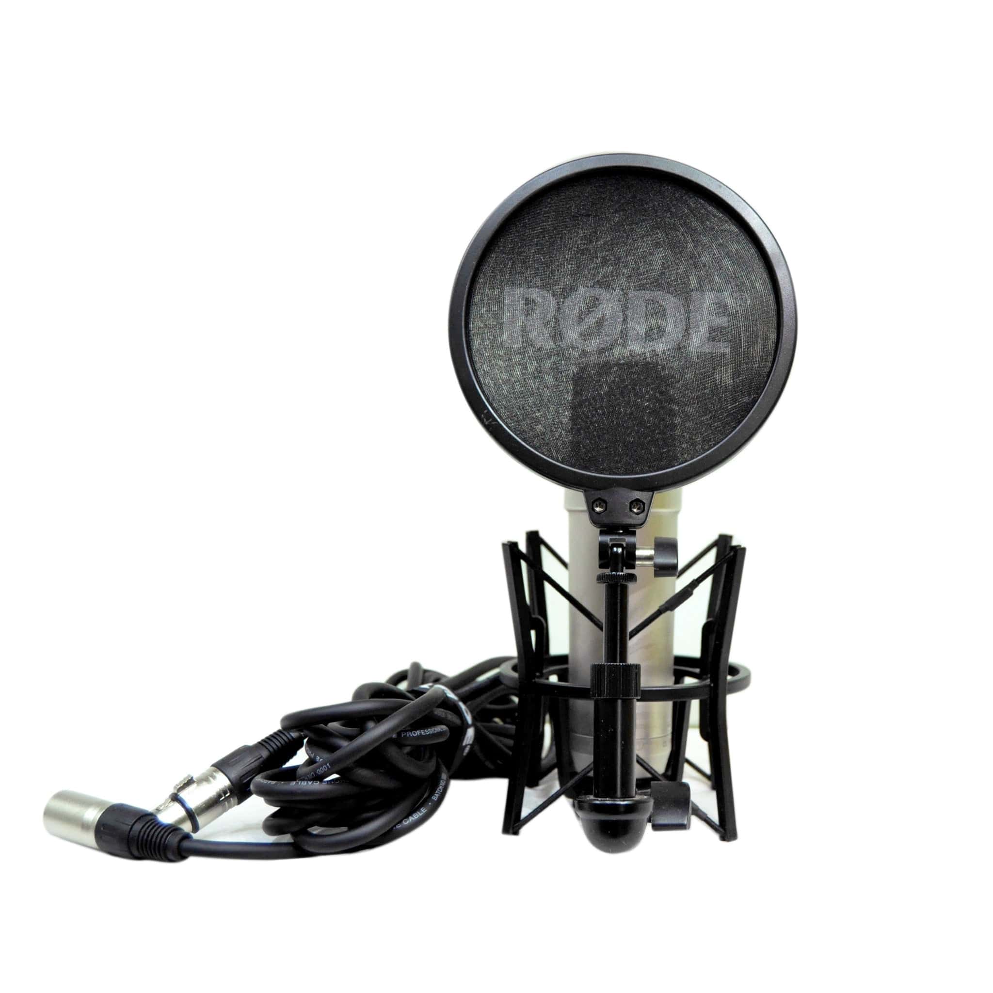 Rode NT1 5th Generation Condenser Microphone with SM6 Shockmount and Pop  Filter,Silver