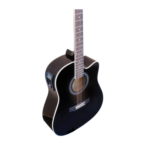 Nofeka Uganda Acoustic Guitars Tayste T411-BK 6-Steel String Acoustic-electric Guitar Pack - Black