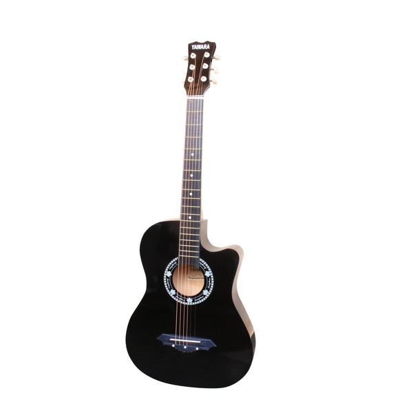 Nofeka Uganda Acoustic Guitars Yawara 038C 6-Steel String Dreadnought Acoustic Guitar - Black